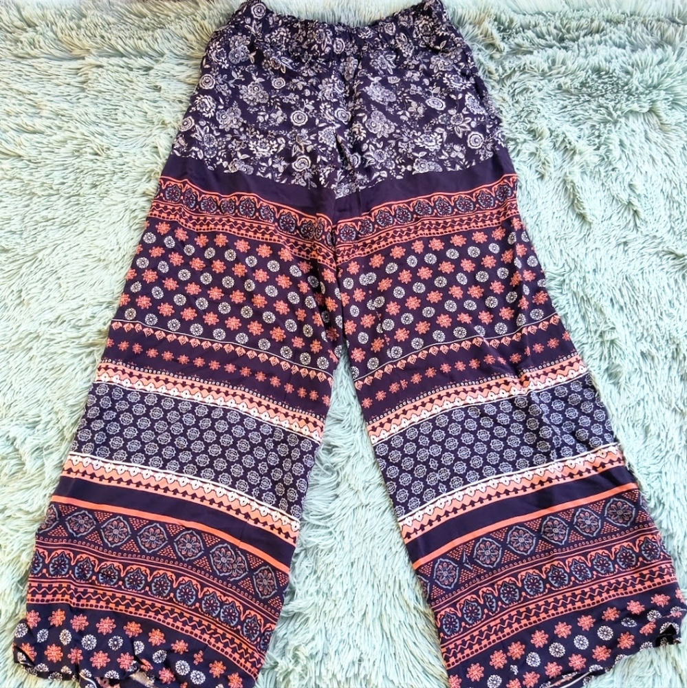 LOFT - Floral Wide Leg Trousers- Size: XXS
